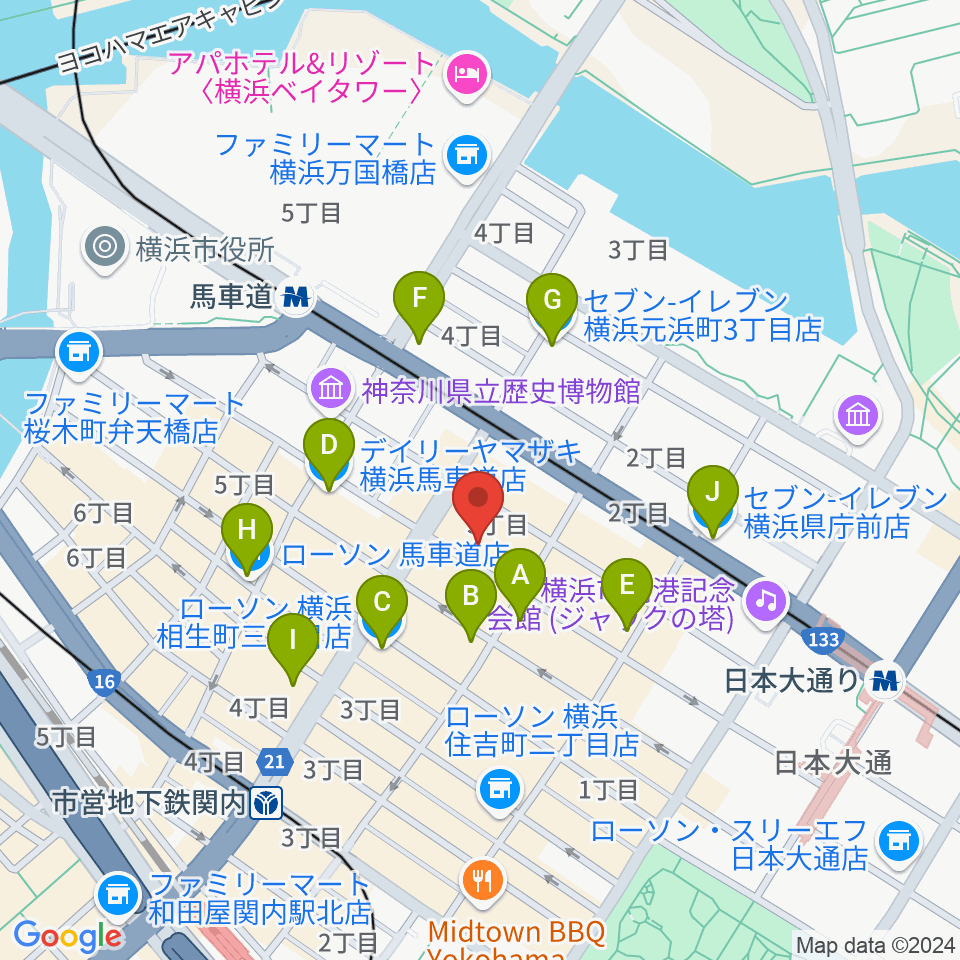 弁天スタジオ周辺のコンビニエンスストア一覧地図