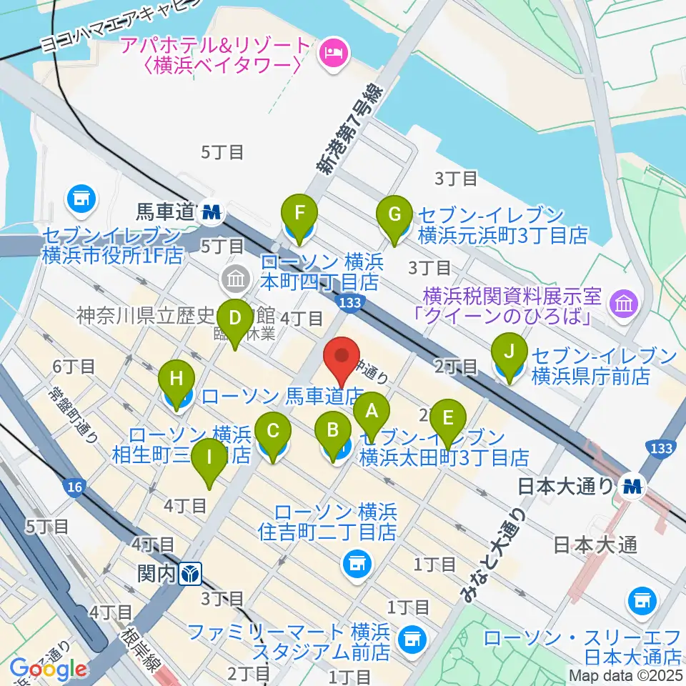 弁天スタジオ周辺のコンビニエンスストア一覧地図