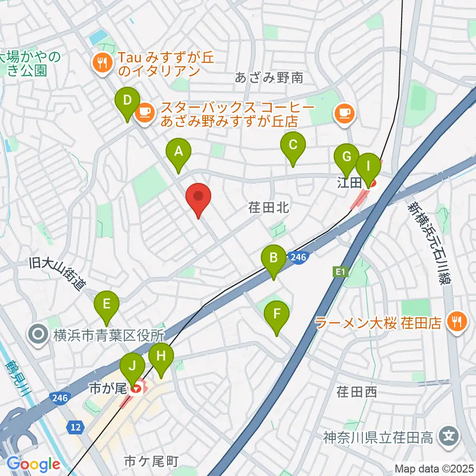 青葉マンドリン教室周辺のコンビニエンスストア一覧地図