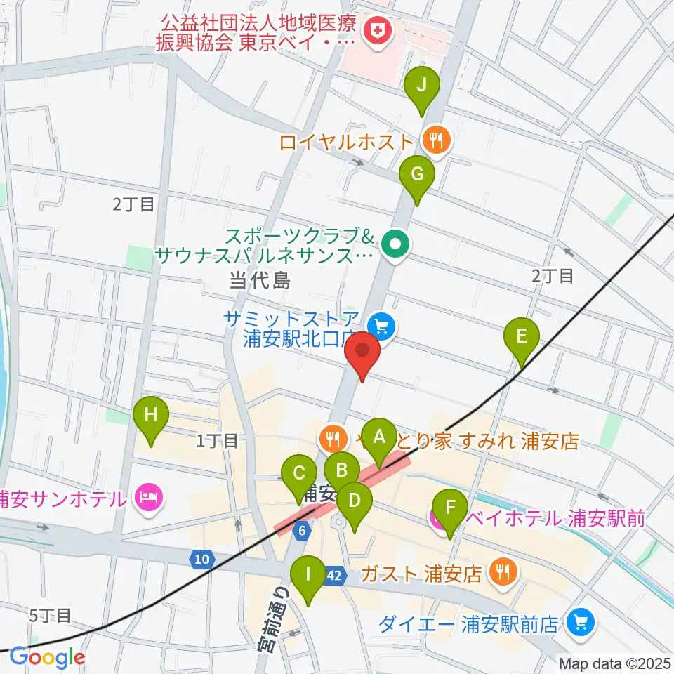 モア東京ボーカル教室 浦安駅校周辺のコンビニエンスストア一覧地図