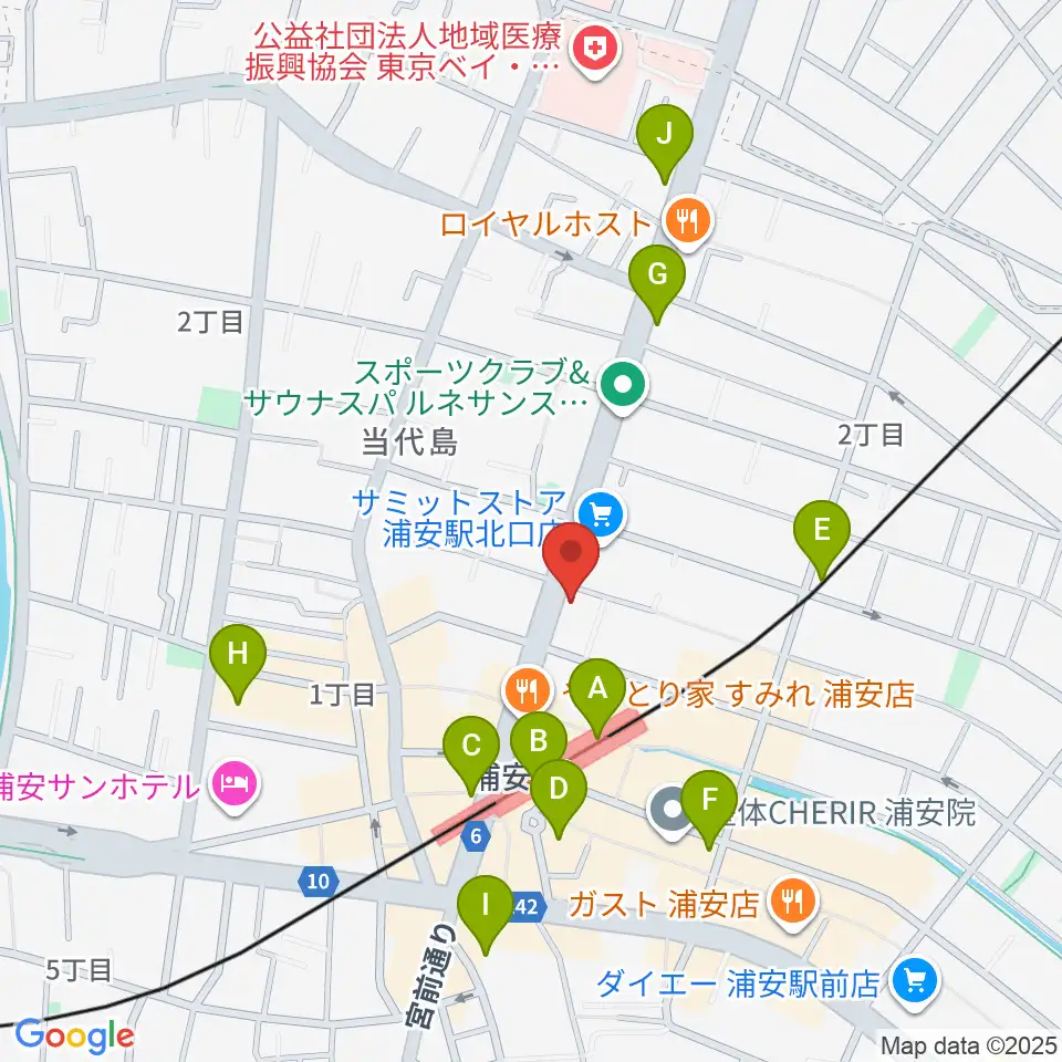 モア東京ボーカル教室 浦安駅校周辺のコンビニエンスストア一覧地図