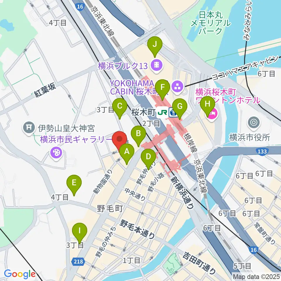 横浜ジャム音楽学院周辺のコンビニエンスストア一覧地図