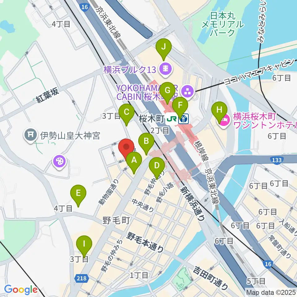 横浜ジャム音楽学院周辺のコンビニエンスストア一覧地図