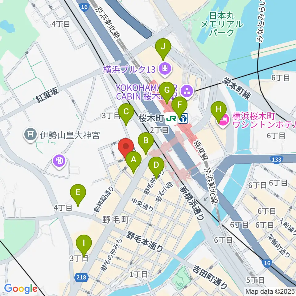 横浜ジャム音楽学院周辺のコンビニエンスストア一覧地図