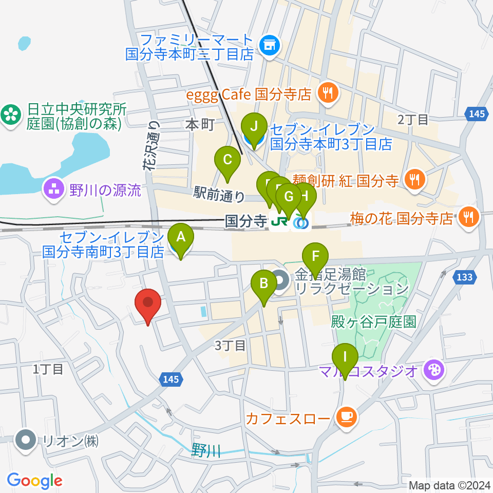 カルド音楽教室周辺のコンビニエンスストア一覧地図