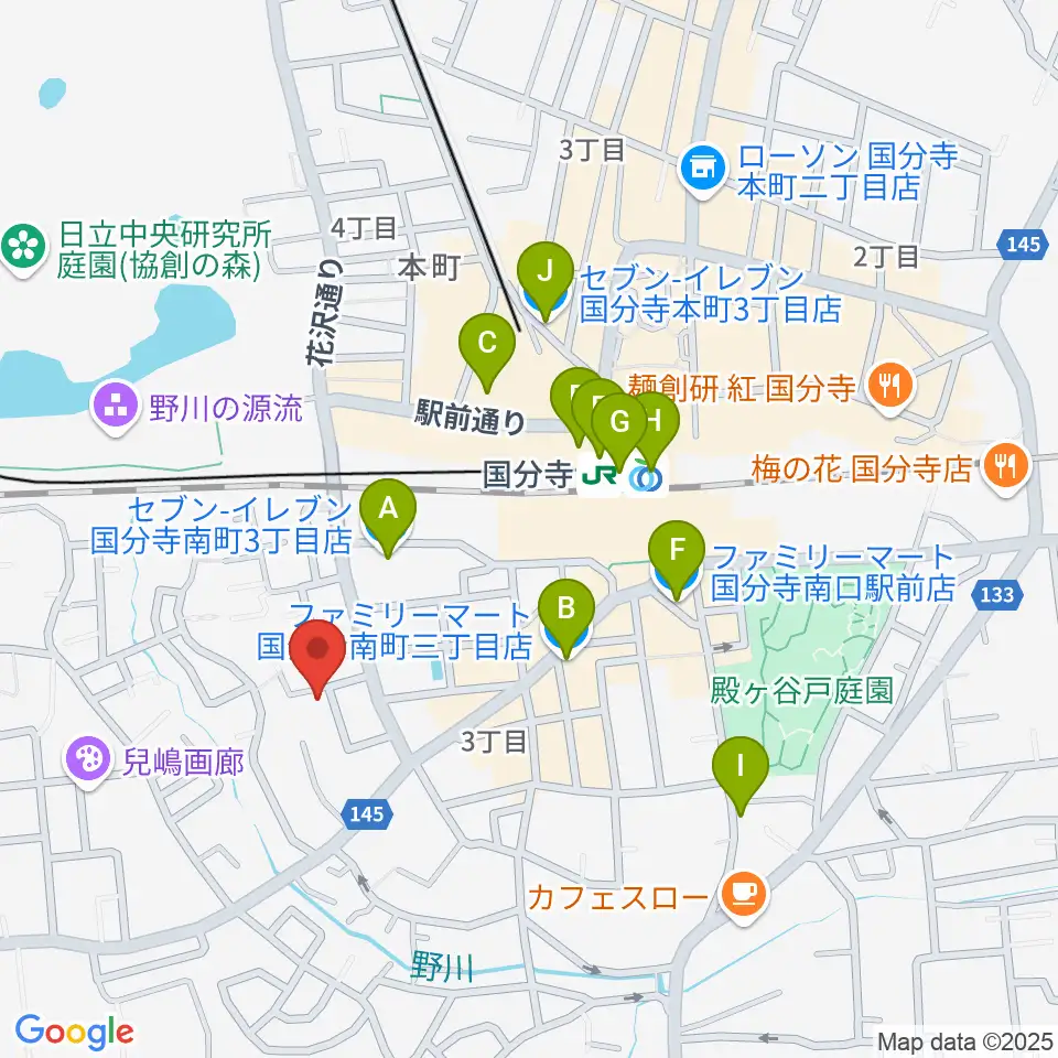 カルド音楽教室周辺のコンビニエンスストア一覧地図