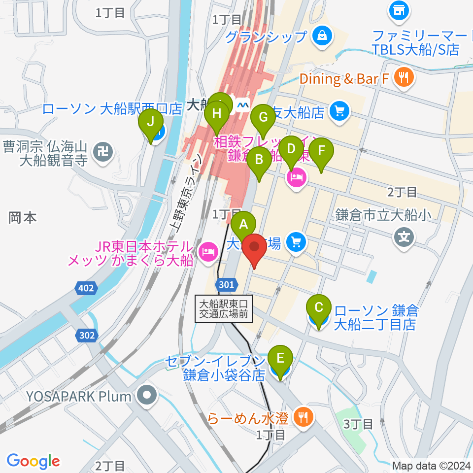 ソニアボーカル教室周辺のコンビニエンスストア一覧地図