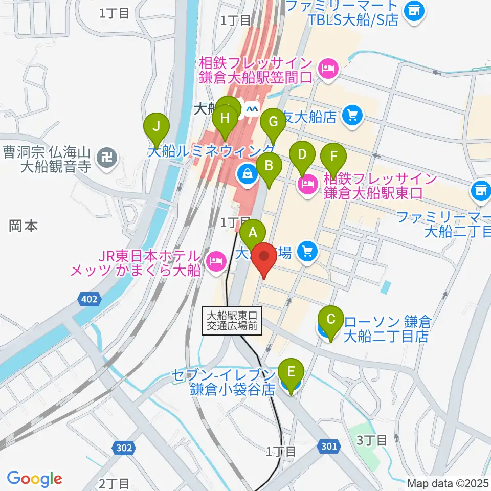 ソニアボーカル教室周辺のコンビニエンスストア一覧地図