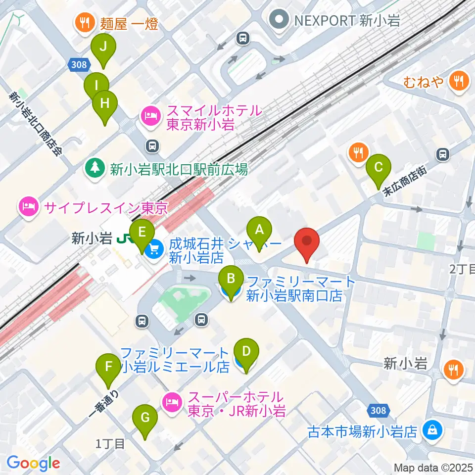 USボーカル教室新小岩駅前校周辺のコンビニエンスストア一覧地図