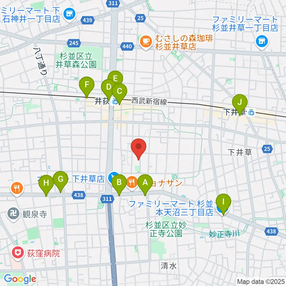 ヒロミュージックスクール周辺のコンビニエンスストア一覧地図