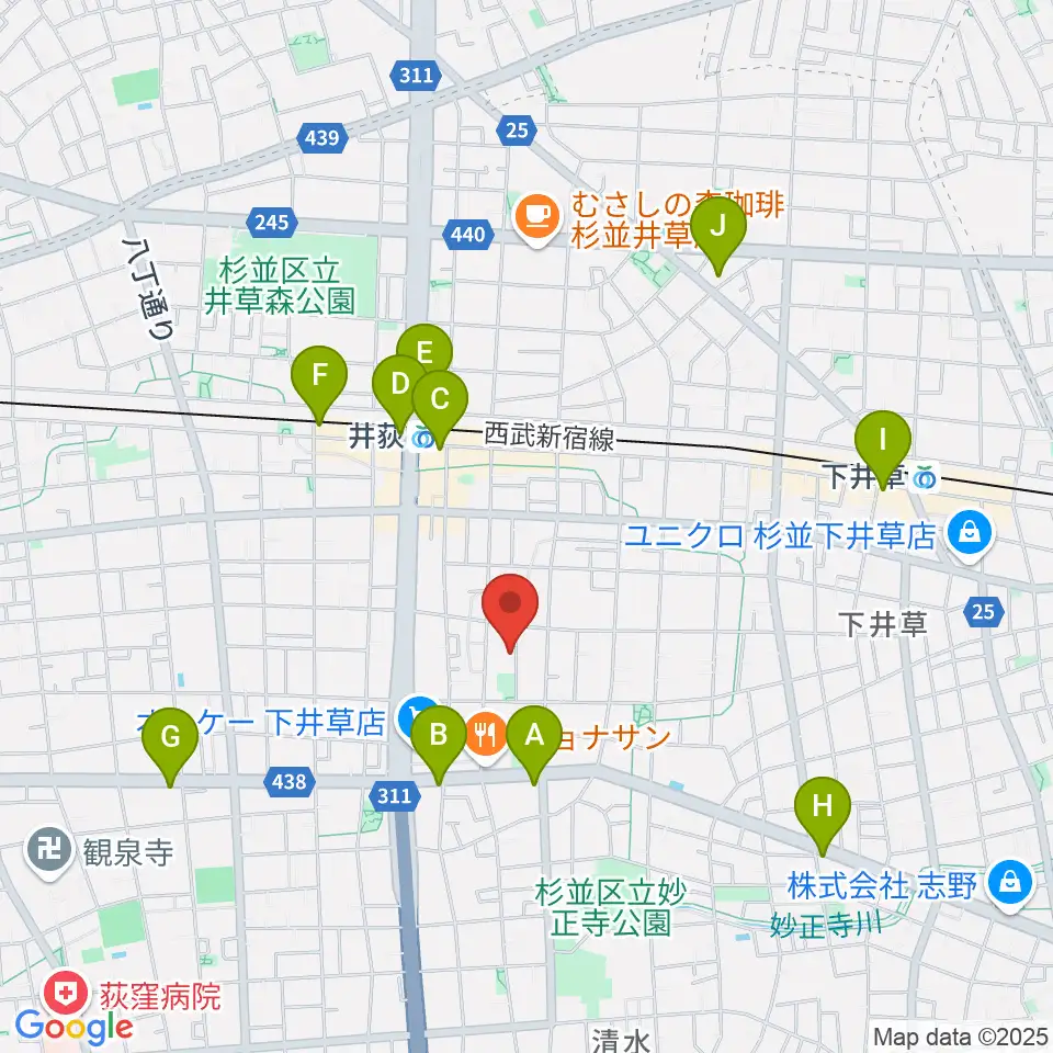 ヒロミュージックスクール周辺のコンビニエンスストア一覧地図