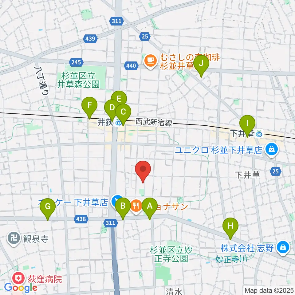 ヒロミュージックスクール周辺のコンビニエンスストア一覧地図