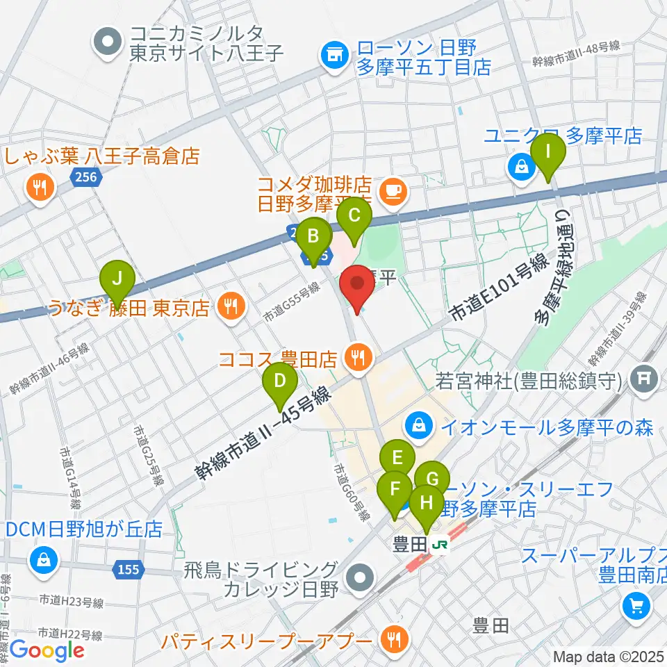 ミュージックスクールTakashima周辺のコンビニエンスストア一覧地図