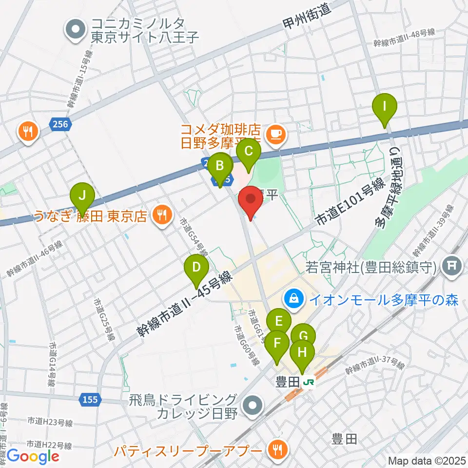 ミュージックスクールTakashima周辺のコンビニエンスストア一覧地図