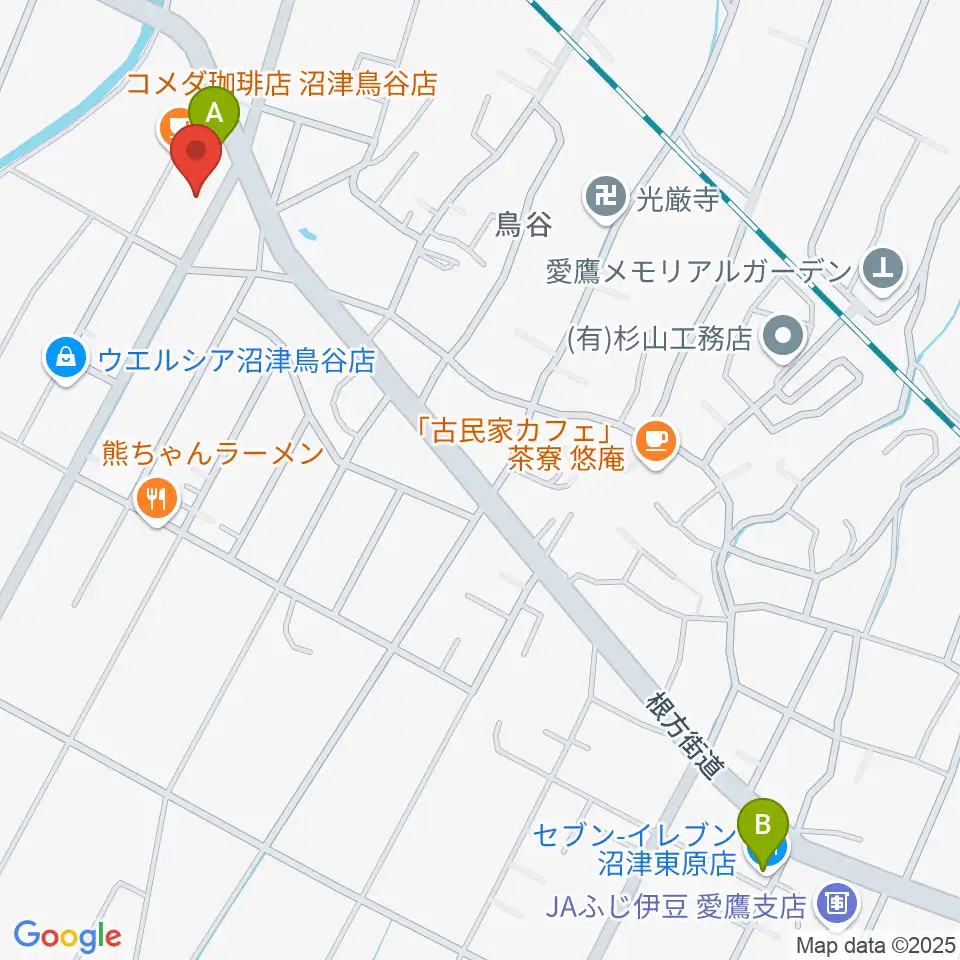 ミュージック・ラフェスタ周辺のコンビニエンスストア一覧地図