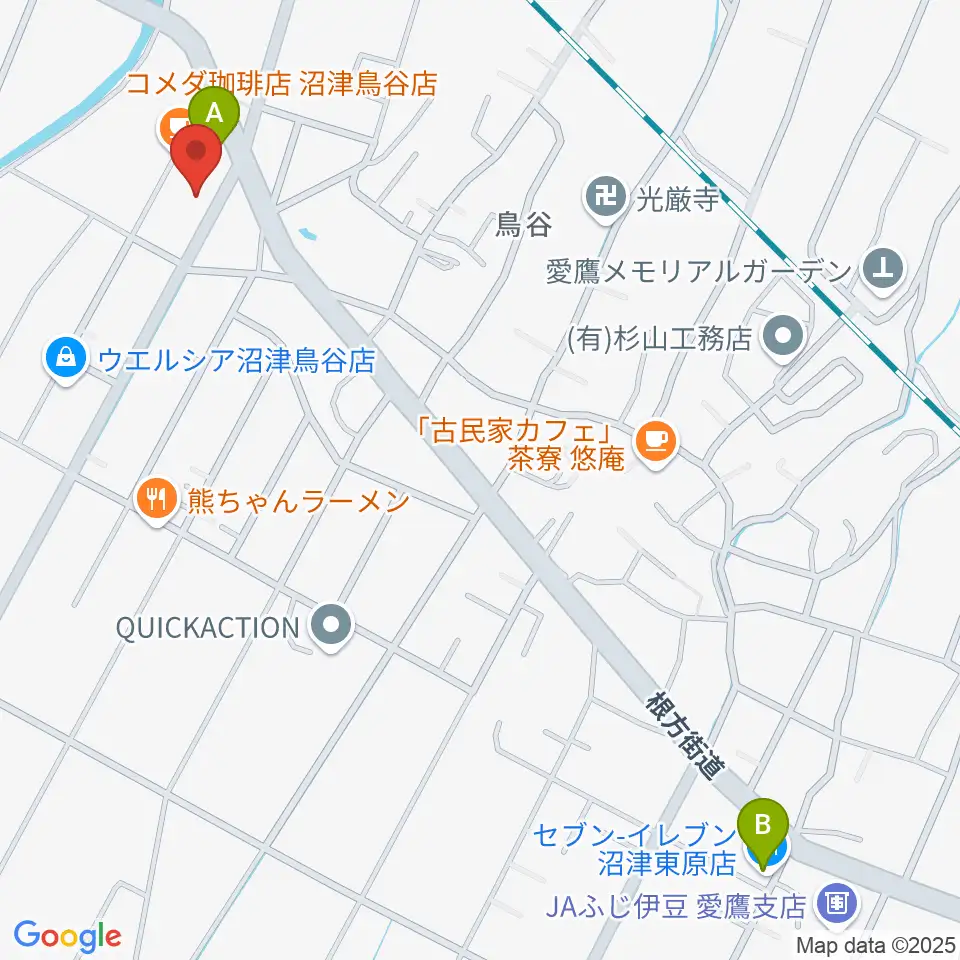 ミュージック・ラフェスタ周辺のコンビニエンスストア一覧地図