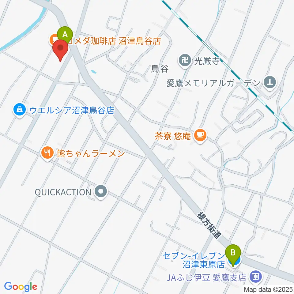 ミュージック・ラフェスタ周辺のコンビニエンスストア一覧地図