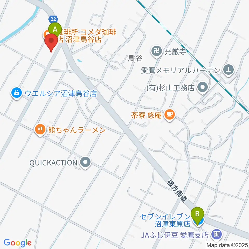 ミュージック・ラフェスタ周辺のコンビニエンスストア一覧地図