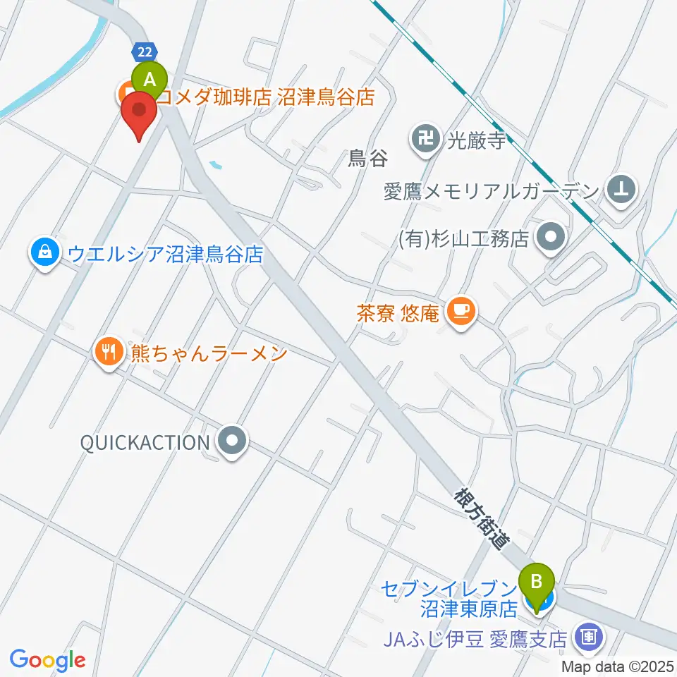 ミュージック・ラフェスタ周辺のコンビニエンスストア一覧地図