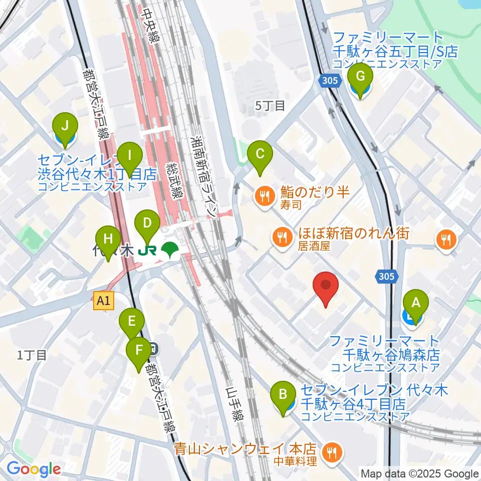 ミューズ音楽院周辺のコンビニエンスストア一覧地図