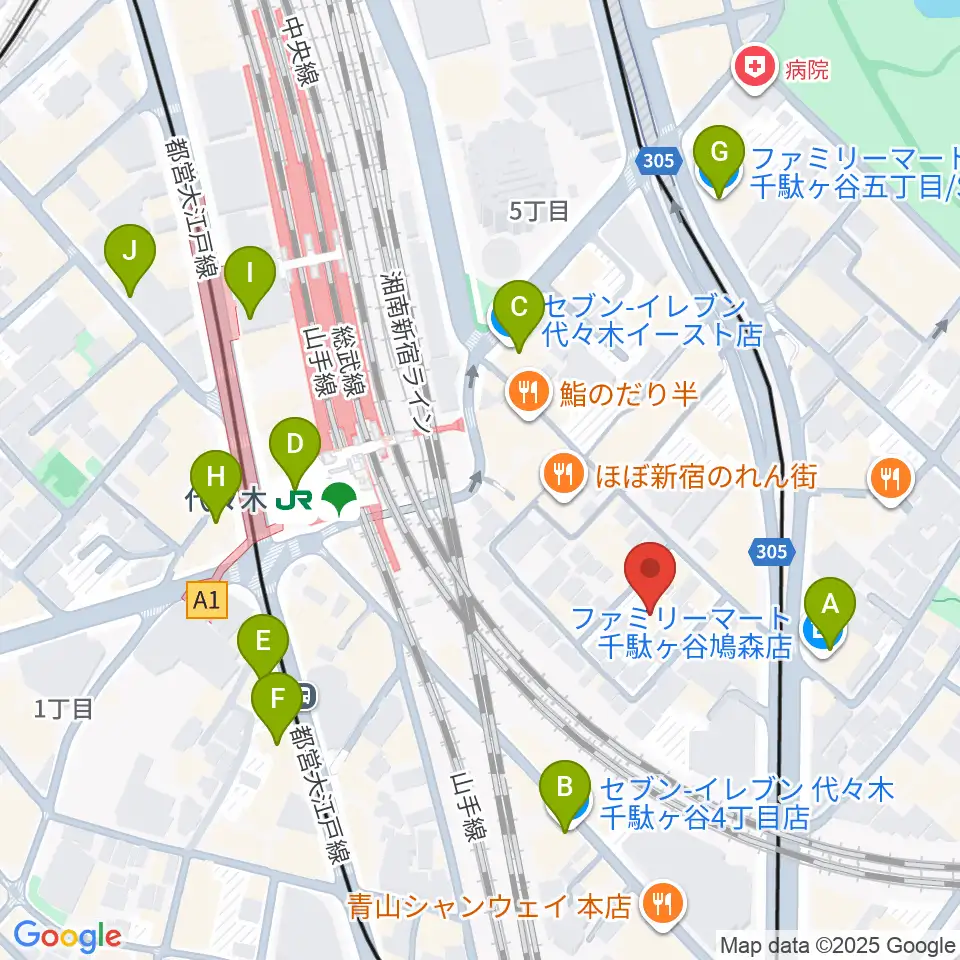 ミューズ音楽院周辺のコンビニエンスストア一覧地図