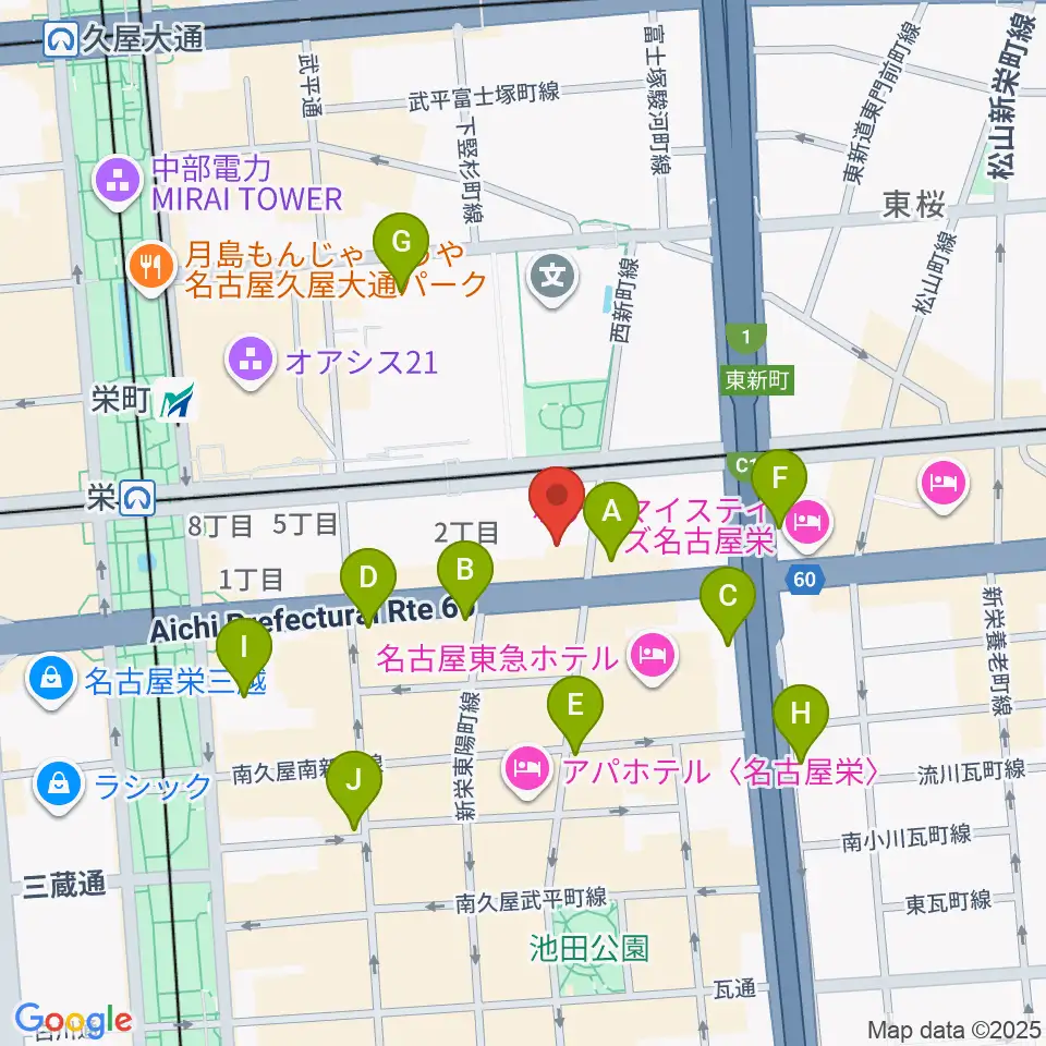 名古屋音楽学校周辺のコンビニエンスストア一覧地図