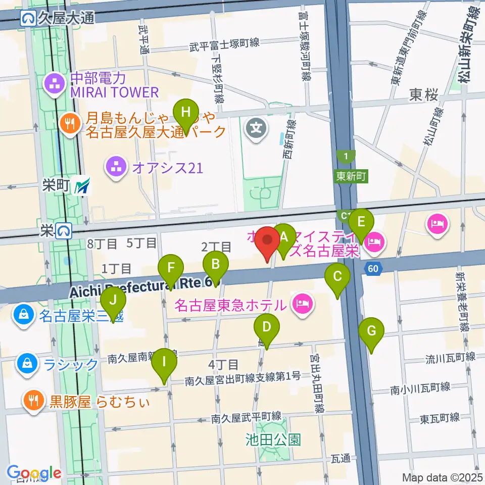 名古屋音楽学校周辺のコンビニエンスストア一覧地図