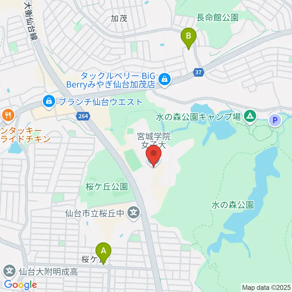 宮城学院女子大学音楽科周辺のコンビニエンスストア一覧地図