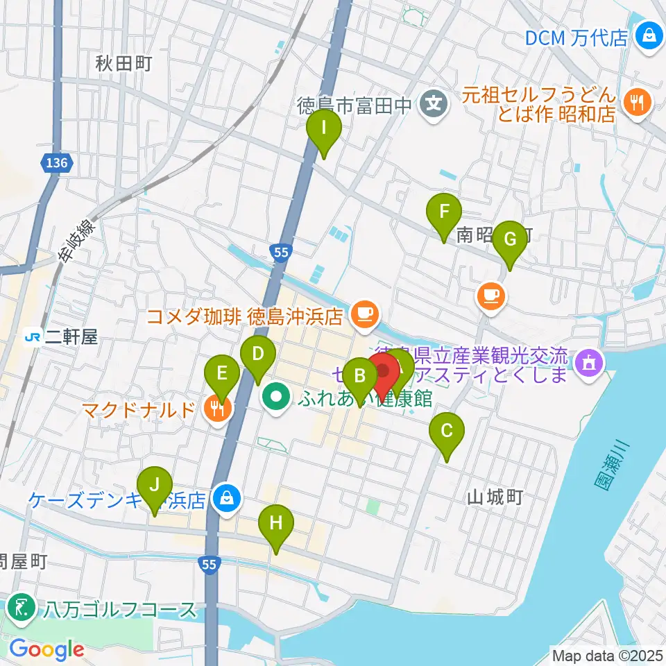 徳島文理大学音楽学部周辺のコンビニエンスストア一覧地図