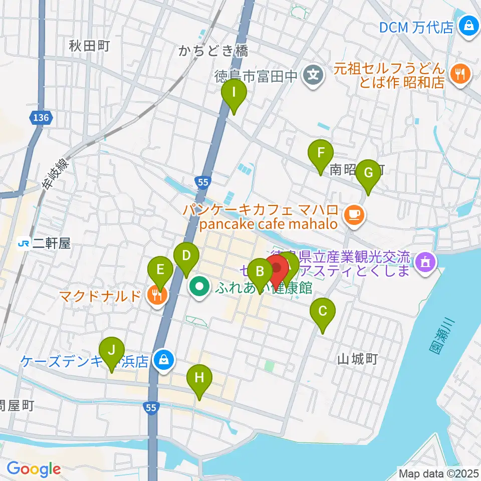 徳島文理大学音楽学部周辺のコンビニエンスストア一覧地図