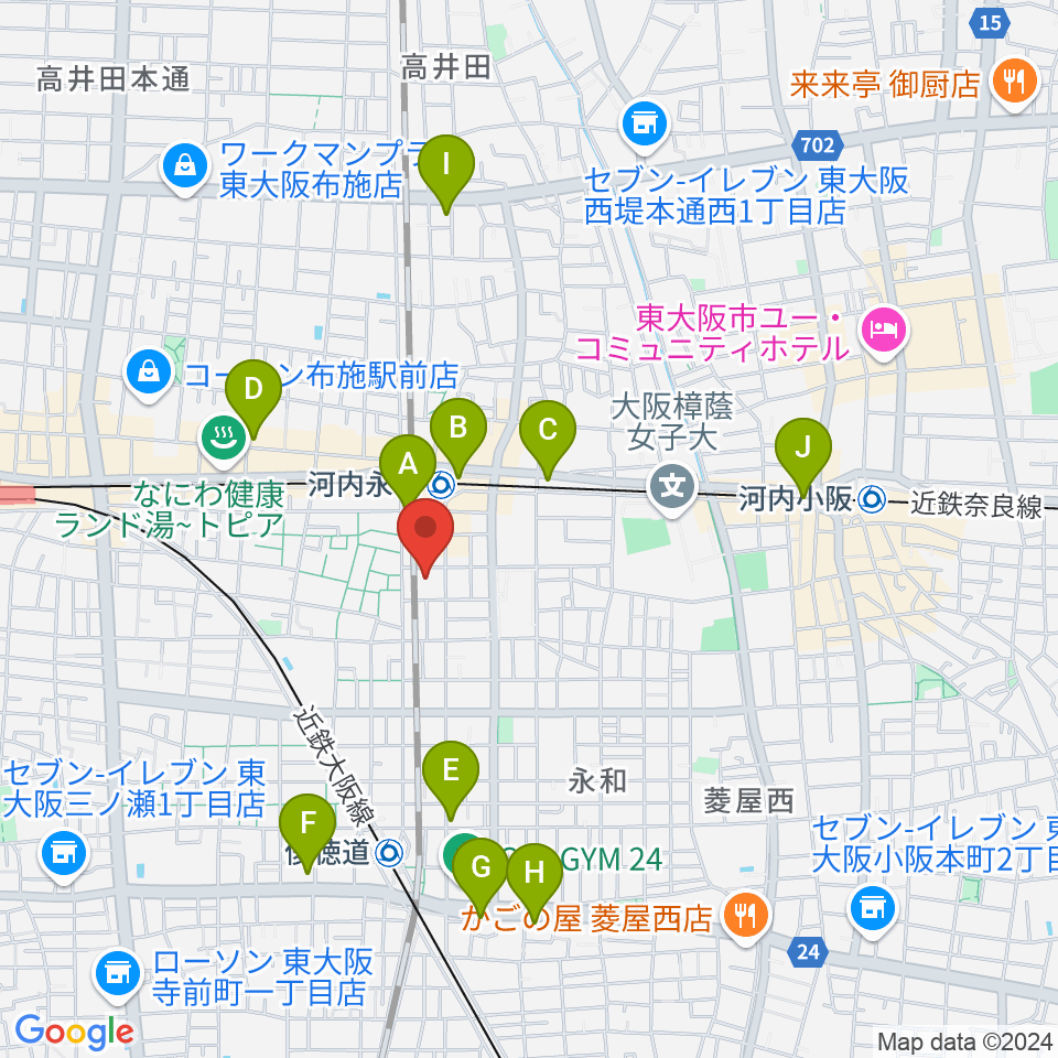 アトリエ遊周辺のコンビニエンスストア一覧地図