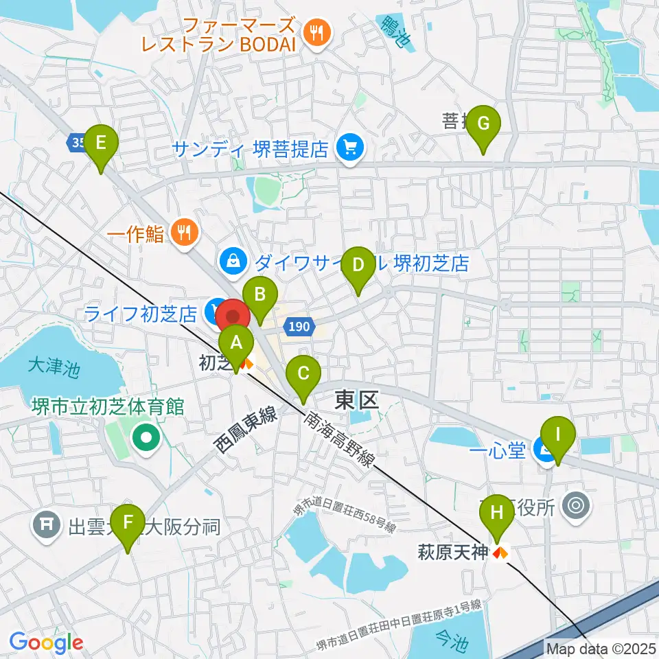 サカグチ音楽センター周辺のコンビニエンスストア一覧地図