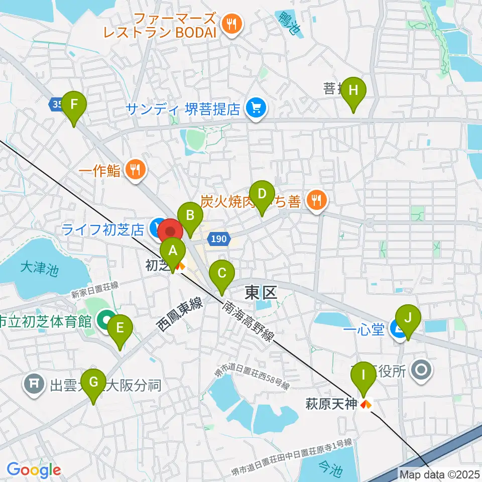 サカグチ音楽センター周辺のコンビニエンスストア一覧地図