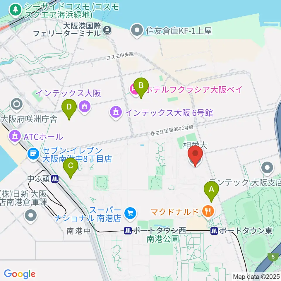 相愛大学 音楽学部音楽学科周辺のコンビニエンスストア一覧地図