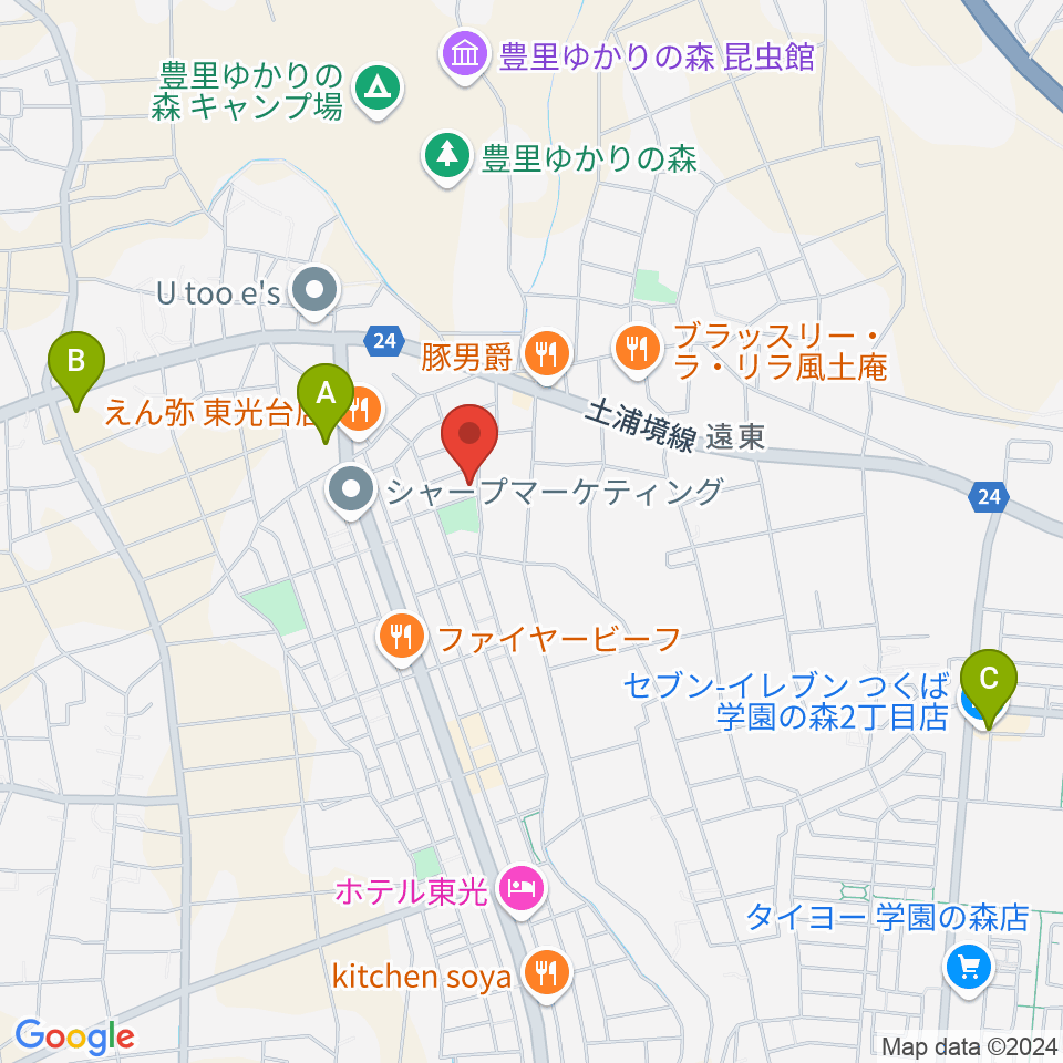 バッハの森周辺のコンビニエンスストア一覧地図