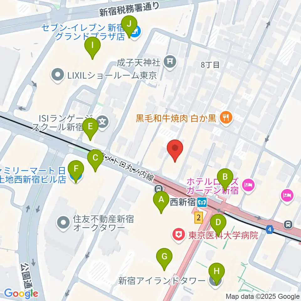 ムラマツ・フルート・レッスンセンター新宿周辺のコンビニエンスストア一覧地図
