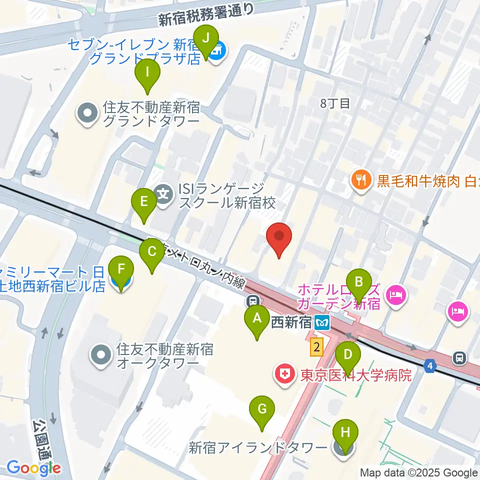 ムラマツ・フルート・レッスンセンター新宿周辺のコンビニエンスストア一覧地図