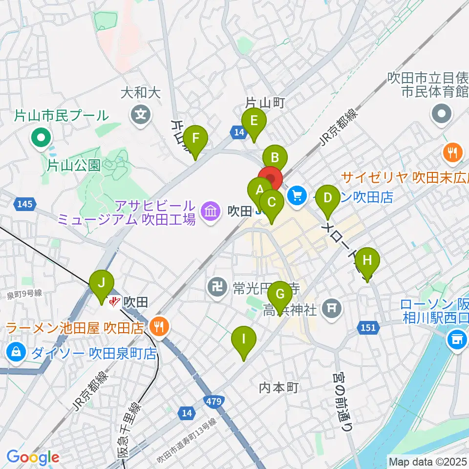 大阪シティアカデミー周辺のコンビニエンスストア一覧地図