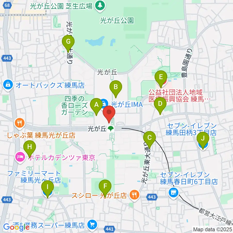 サクライ楽器ミュージックイン光が丘周辺のコンビニエンスストア一覧地図