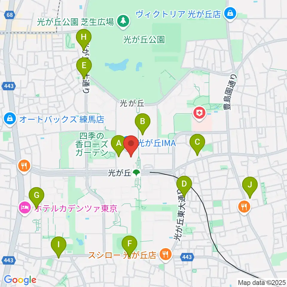 サクライ楽器ミュージックイン光が丘周辺のコンビニエンスストア一覧地図