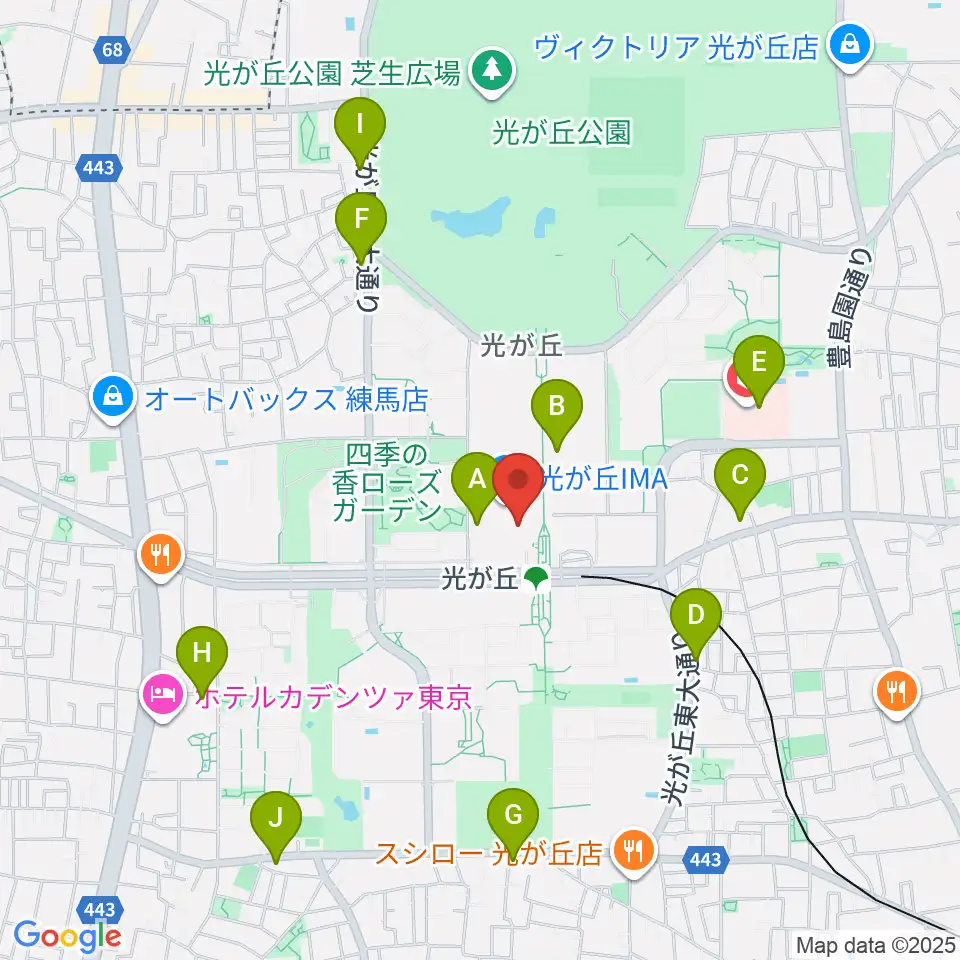 サクライ楽器ミュージックイン光が丘周辺のコンビニエンスストア一覧地図
