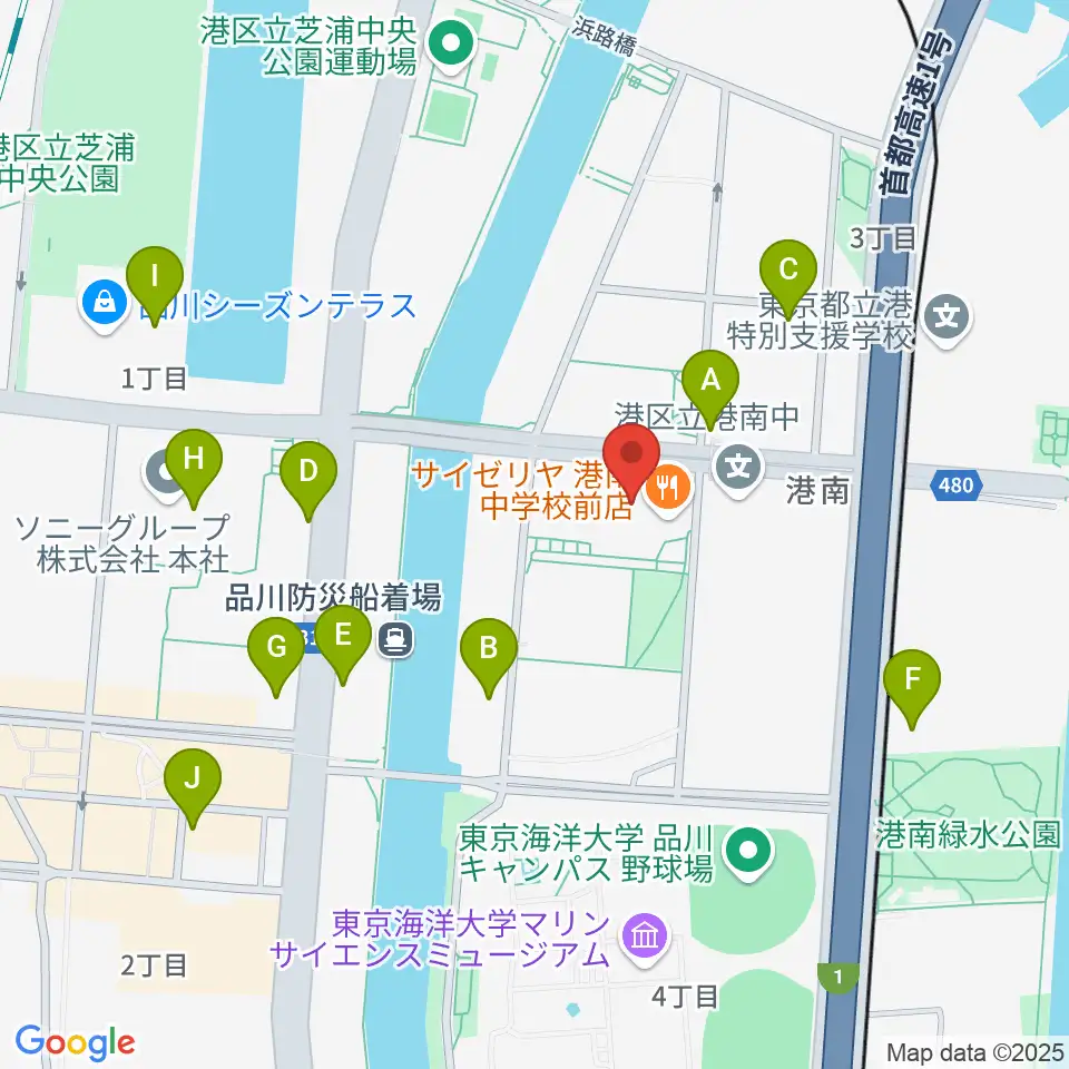カワイ音楽教室 MS品川周辺のコンビニエンスストア一覧地図