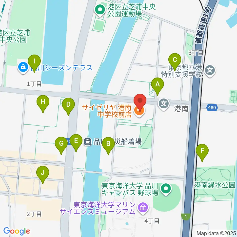 カワイ音楽教室 MS品川周辺のコンビニエンスストア一覧地図