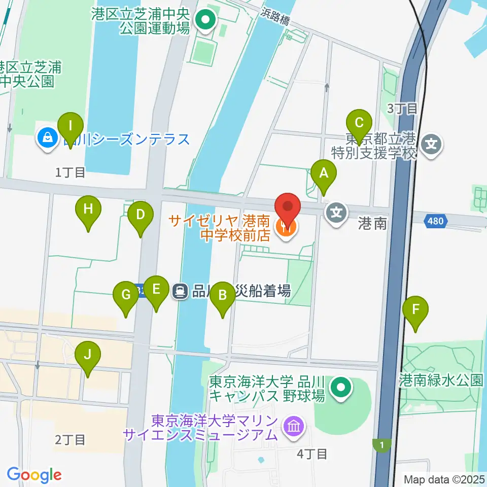 カワイ音楽教室 MS品川周辺のコンビニエンスストア一覧地図