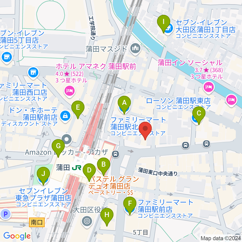 スター楽器ミュージックスクエアカマタ周辺のコンビニエンスストア一覧地図