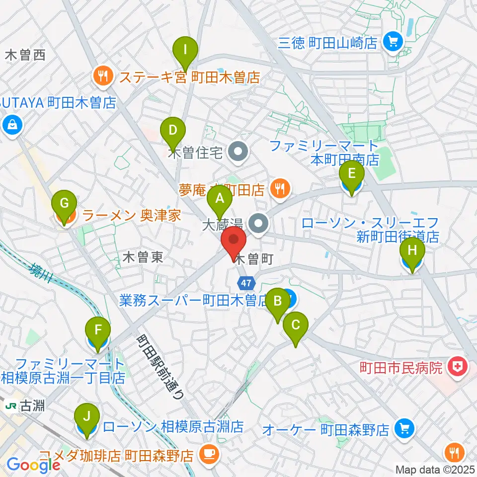 フランツ音楽研究所周辺のコンビニエンスストア一覧地図