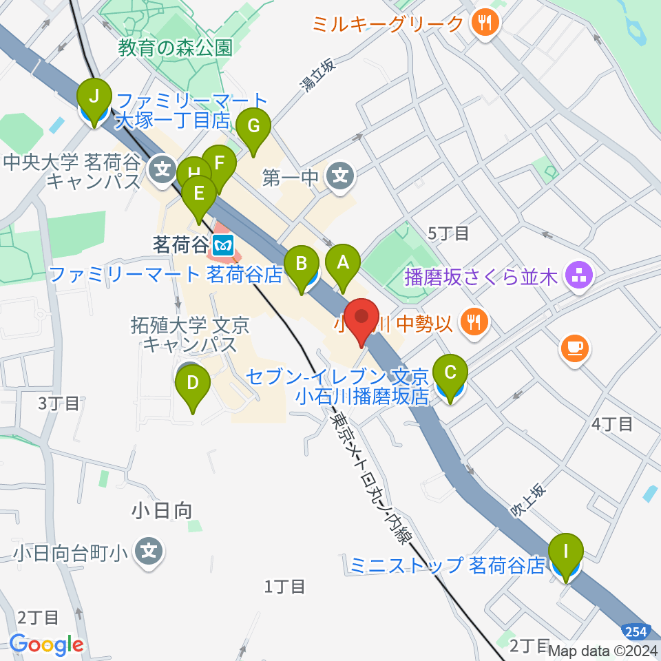 プレスト音楽教室周辺のコンビニエンスストア一覧地図