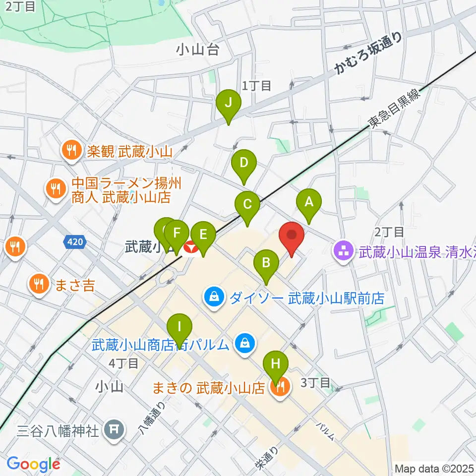 心弦二胡教室周辺のコンビニエンスストア一覧地図