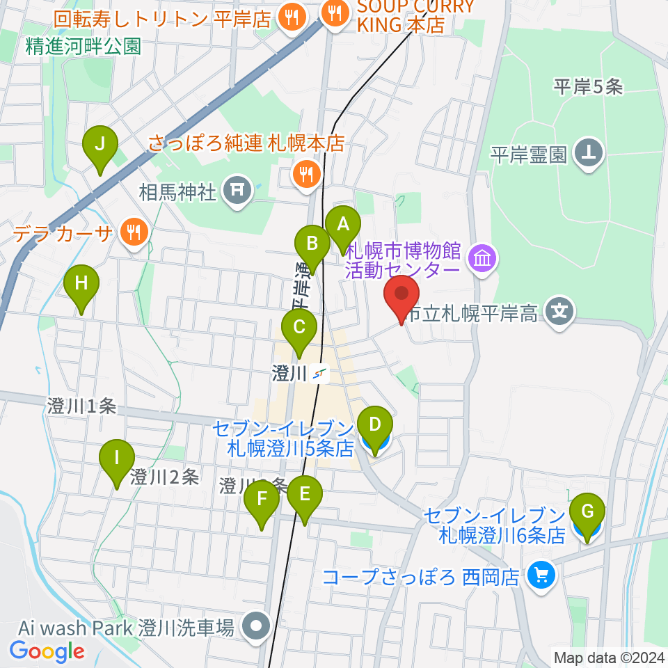 札幌コンセルヴァトワール周辺のコンビニエンスストア一覧地図