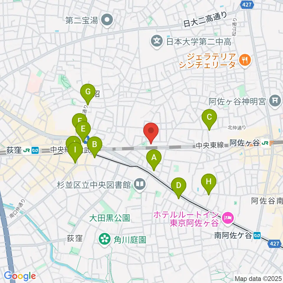 インド音楽教室J.I.N.周辺のコンビニエンスストア一覧地図